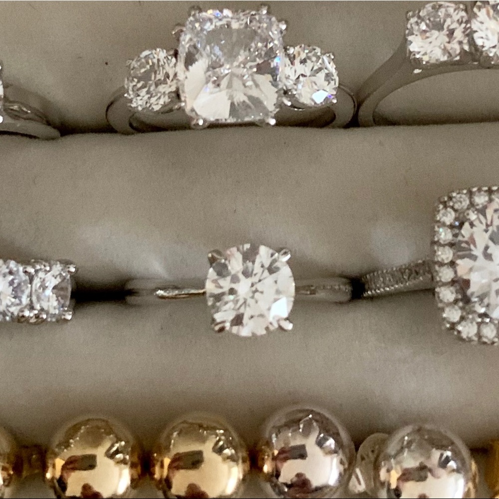 Cz By Kenneth Jay Lane Crown Cz Solitaire Ring - image 2